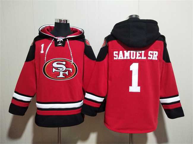 Men's San Francisco 49ers #1 Deebo Samuel Sr Red Black Ageless Must-Have Lace-Up Pullover Hoodie,We sell and wholesale Men's San Francisco 49ers #1 Deebo Samuel Sr Red Black Ageless Must-Have Lace-Up Pullover Hoodie on line form chian!